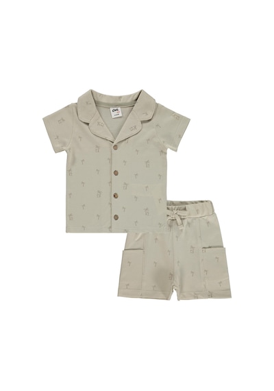 Civil Baby Palmiye Empirmeli 6-18 Ay Takım - Bej Vizon