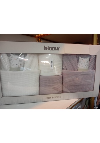 Binnur Line 10 Parça Aile Bornoz Takımı / %100 Pamuk / Aile Seti / Çeyizlik / Günlük / Modern / 1.kalite Beyaz - Gri Binnur Line 10 Parça Aile Bornoz Takımı / %100 Pamuk / Aile Seti / Çeyizlik / Günlük / Modern / 1.kalite Beyaz - Gri