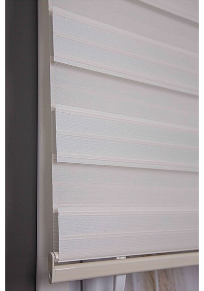 Oba Perde Keten Zebra Perde Beyaz 120 x 190