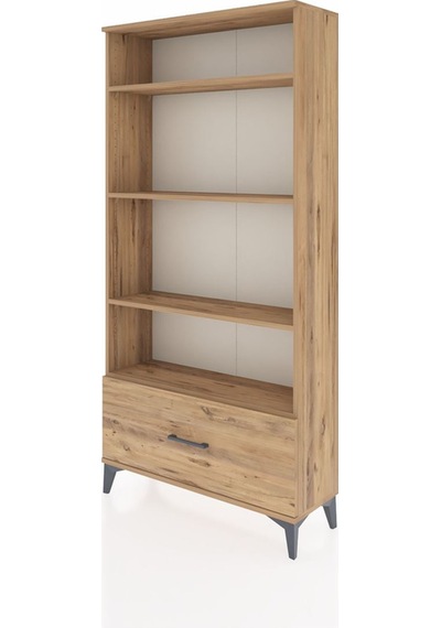 Arges Dolap 4 Raflı Tek Çekmeceli 88x30x182 Çam-çam Çam