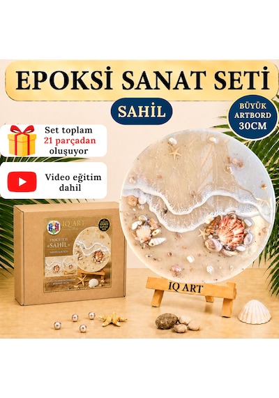 Epoksi Reçine Seti Sahil Deniz Temalı Premium Yaratıcılık Seti Video Eğitimli Epoksi Reçine Kiti- Hobi Kiti, Epoksi Başlangıç Seti, Epoksi Sanat Seti 00008