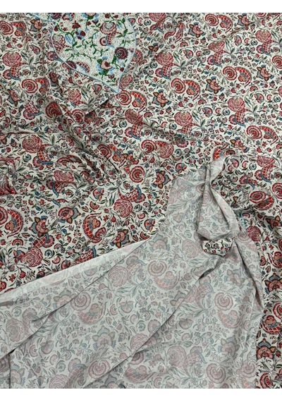 İşlemeli Hint Elbise Kumaşı 370x110cm Model 1 Renkli