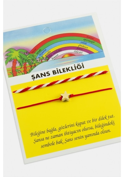Yıldız - 597 - Şans İp - Spt-gld - Bileklik Kırmızı