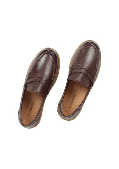 Kadın Kahverengi Deri Loafer