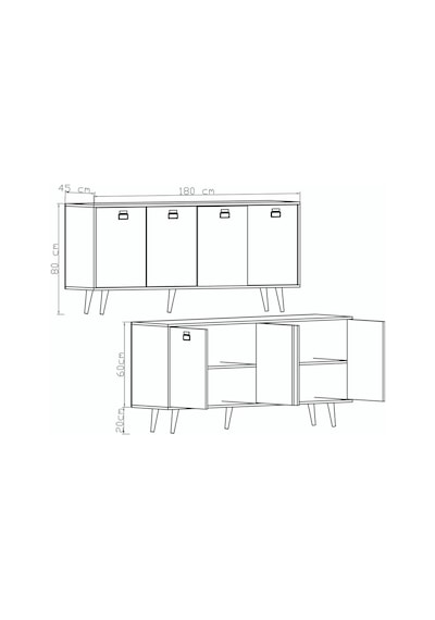 Mirza Modern Konsol 180 Cm Safir Meşe