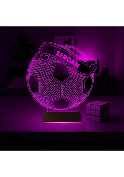 Luvivia Futbolcu Hediye Futbol Topu Kişiye Özel 3d Lamba - Masa Gece Lambası
