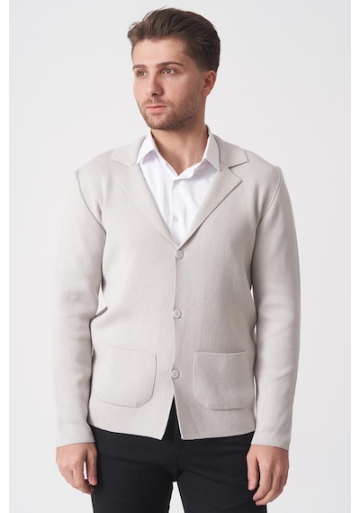 White Stone São Paulo 1112 Pike Örgü Slim Fit Pamuklu Triko A.gri A.gri Açık Gri