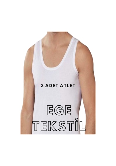 Baytaş Ekonomik Pamuklu Erkek Beyaz Atlet 3 Adet Beyaz