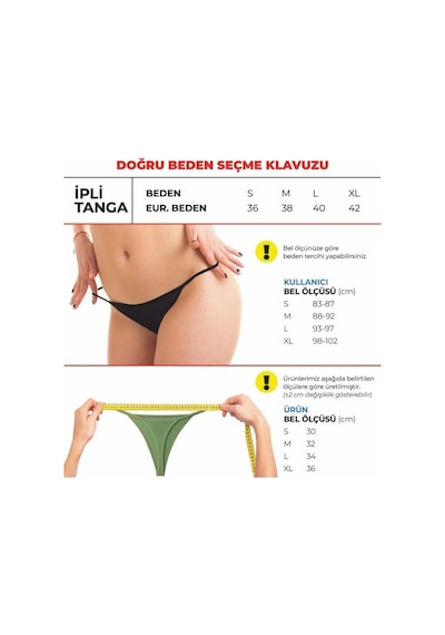 Alya Underwear Kadın Ipli Tanga Külotlar - 5 Li Paket Sarı, Mor, Mint, Somon,mavi 1301p P14