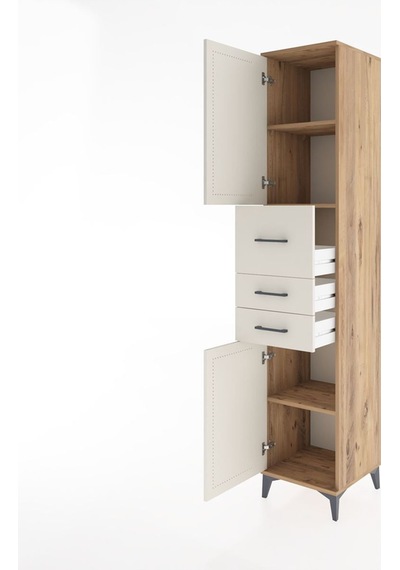 Hyperion Dolap 3 Raflı 3 Çekmeceli 2 Kapaklı 44x44x221 Çam-aytaşı Atlas Çam