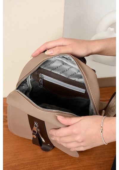 Just Polo Premium Askılı Çantası Çapraz Askılı Günlük Çanta Şık El Ve Askılı Çantası Kum Kahve