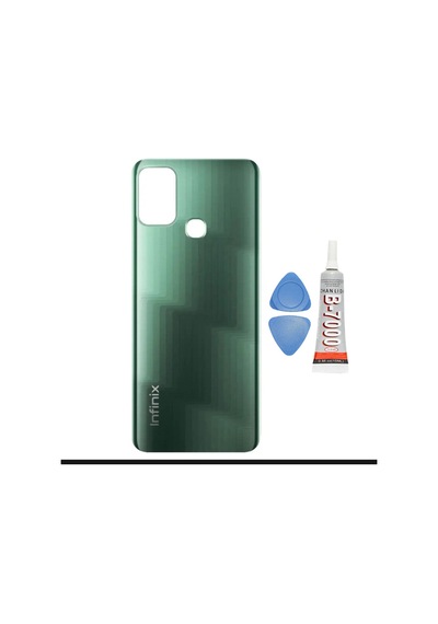 İnfinix Hot 11 Play Yeşil Arka Cam Batarya Pil Kapağı Telefon Arka Kapak Yapışkan Beraber