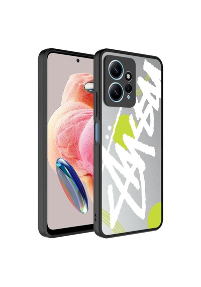 Xiaomi Redmi Note 12 4g Kılıf Aynalı Desenli Kamera Korumalı Parlak Zore Mirror Kapak - Fragile