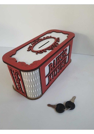 Karakoç Eğitim Araçları Tip Box Bahşiş Ahşap Kumbara Anahtarlı Kilitli Bahşiş Için Kumbara