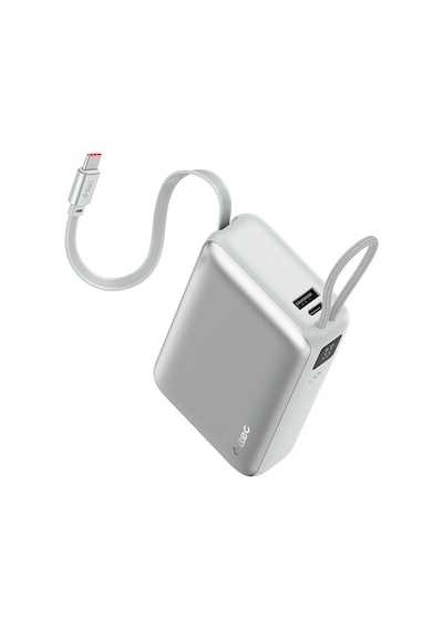 Ttec Recharger Pro Lcd 20.000mah Pd 45w Usb-c Makaralı Kablolu Taşınabilir Hızlı Şarj Aleti / Powerbank 2bb277 Gümüş