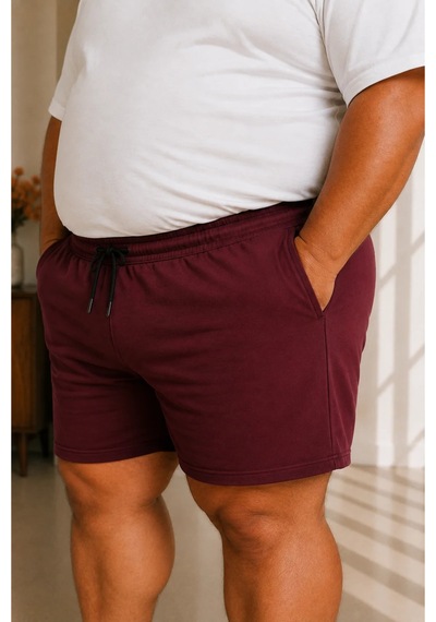 Sngl Tekstil Erkek Büyük Beden Şort 3xl 4xl 5xl 6xl 7xl 8xl 9xl Bordo