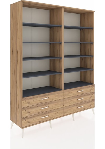 Hyperion Gardrop 10 Raflı 6 Çekmeceli 176x44x221 Çam-antrasit/çam Antrasit/çam Hyperion Gardrop 10 Raflı 6 Çekmeceli 176x44x221 Çam-antrasit/çam Antrasit/çam