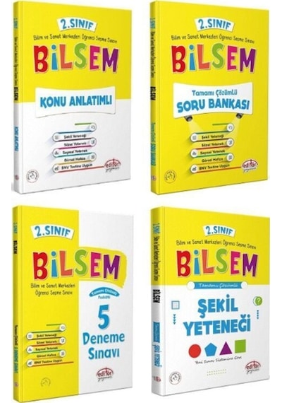 Editör Yayınları 2. Sınıf Bilsem Hazırlık Kitapları 4 lü Set