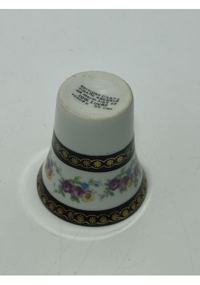 Couleuvre Limoges Çiçek Desenli Bordo Mini Su Bardağı 5,5cm Beyaz