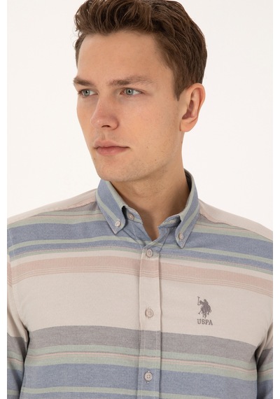 U.s. Polo Assn. Erkek Taş Gömlek Desenli 50316648-vr049 Tas