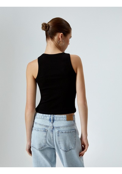 Koton Ribanalı Basic Atlet Pamuklu Slim Fit Siyah 4sal30006ık Siyah