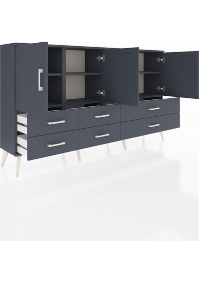 Arges Konsol 6 Raflı 6 Çekmeceli 4 Kapaklı 176x30x99 Antrasit-antrasit Antrasit - Antrasit Arges Konsol 6 Raflı 6 Çekmeceli 4 Kapaklı 176x30x99 Antrasit-antrasit Antrasit - Antrasit