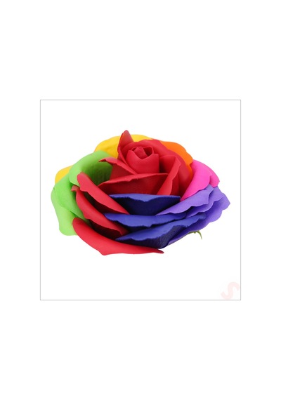 Yapay Çiçek, Gökkuşağı 7 / 8 Cm Sabun Gül Kafası - 1 Adet