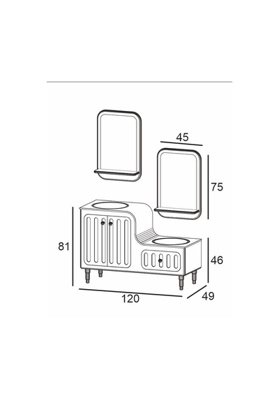 Denko Ada 120 Cm Antrasit Banyo Dolabı Takımı Antrasit Denko Ada 120 Cm Antrasit Banyo Dolabı Takımı Antrasit