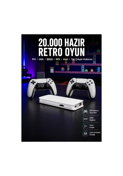 Retro Oyun Konsolu 20.000 Yüklü Oyun Çok Renkli Çok Renkli Retro Oyun Konsolu 20.000 Yüklü Oyun Çok Renkli Çok Renkli