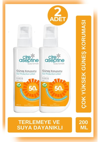 Cire Aseptine Spf50+ Güneş Koruyucu 200 Ml 2 Adet