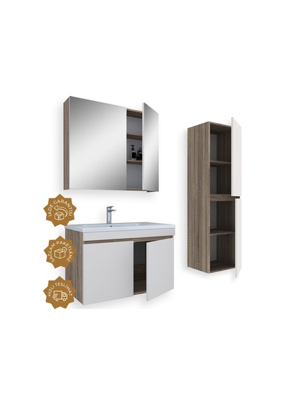 Teta Home Tokyo 80 Cm Mdf Banyo Dolabı Seti +boy Dolabı Sonoma-vanilya Sonoma - Vanilya Teta Home Tokyo 80 Cm Mdf Banyo Dolabı Seti +boy Dolabı Sonoma-vanilya Sonoma - Vanilya
