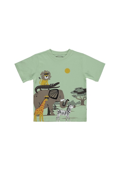 Civil Boys Safari Hayvanlar Baskılı 2-5 Yaş Tişört - Yeşil