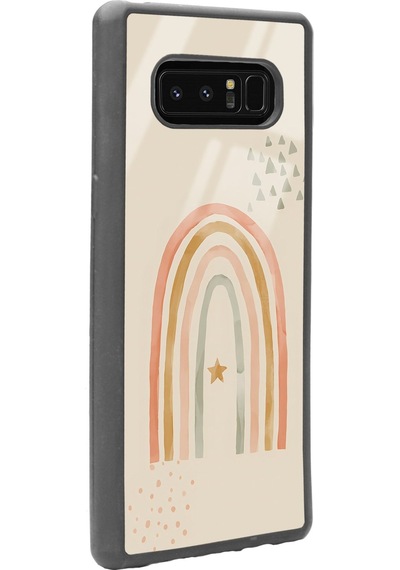 Samsung Uyumlu Note 8 Suluboya Art Tasarımlı Glossy Telefon Kılıfı Çok Renkli