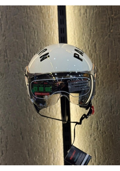Aegıs Motosiklet Kaskı - Retro Açik Kask Passion Krem Çok Renkli
