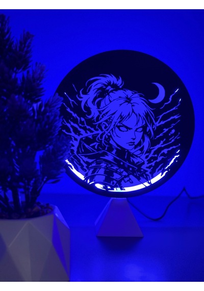 Valorant Jett Ajan Halka Led Işıklı Masa Gece Lambası Gamer Oyun Odası Dekor Hediye Adaptör Dahil Mavi Işık