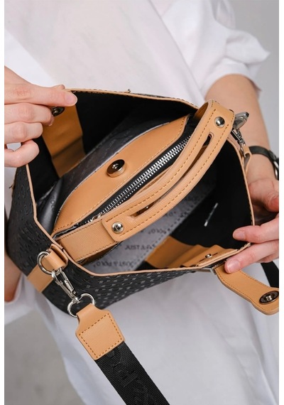 Just Polo Günlük Kombinlere Uygun Kadın Omuz Çantası Taba Siiyah 23443068