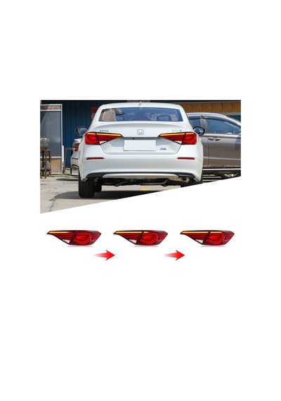 Civic Fe1 Uyumlu Led Stop / Dragon - Kırmızı 2022+