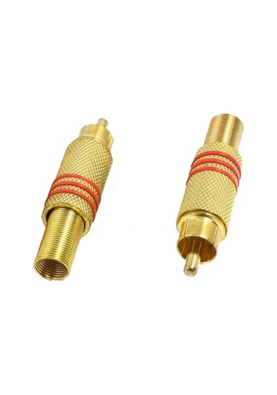 Rca Erkek Tos Jak Fiş Metal Yaylı 10 Adet Siyah Çizgili