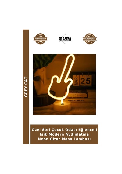 Özel Seri Çocuk Odası Eğlenceli Işık Modern Aydınlatma Neon Gitar Masa Lambası Çok Renkli
