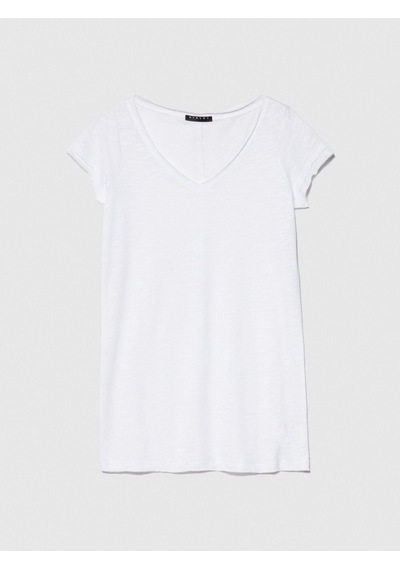 Sisley Pamuk Modal Karışımlı Normal Kalıp V Yaka T-shirt Kadın Beyaz T-shirt - 324p3tnhl4007 Sisley Pamuk Modal Karışımlı Normal Kalıp V Yaka T-shirt Kadın Beyaz T-shirt - 324p3tnhl4007