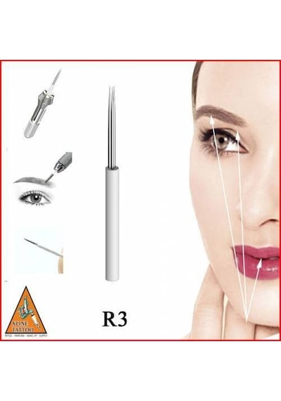 200 Adet 3 R Kalıcı Makyaj Microblading İğnesi