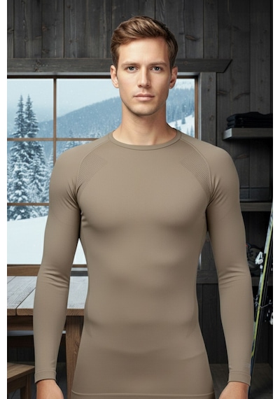Thermoform Extreme Erkek Seamless Termal Uzun Kollu İçlik Seti Kum Renkli