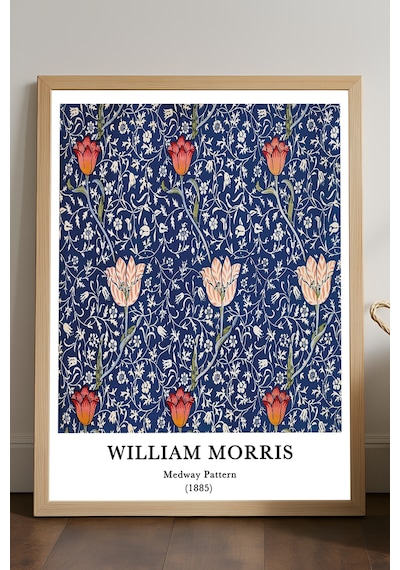 William Morris Doğal Ahşap Çerçeveli Poster, Dekoratif Sanatsal Duvar Tablosu