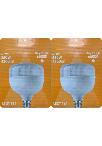 2 Adet Osaka 60w 350w Beyaz Işık E27 Duylu Kalın Duy Led Torch Ampul