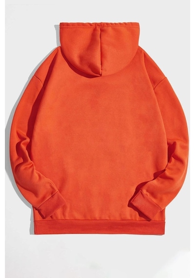 Uyguntarz Unisex Nasa Baskılı Sweatshirt Turuncu