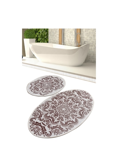 Motivas Beige Djt 2 Li Set Banyo Halısı Klozet Takımı Paspas Seti Çok Renkli