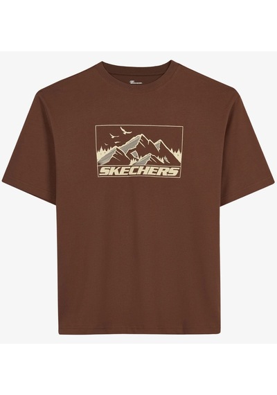Skechers M Relax Fit Adventure Crewneck T-shirt S2620111-2070 Erkek Tişort Kahverengi
