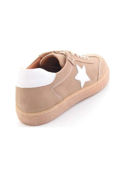 Bambi Bej Hakiki Deri Kadın Sneaker K01045050301