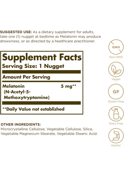 Solgar Melatonn 5 Mg 60 Nuggets - Helps Promote Relaxation & Rest 60 Aromasız