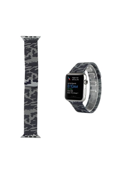 Ally Apple Watch Uyumlu   7-8 45mm 6-5-4 44mm Kayış Kordon Metal Milano Loop Kamuflaj 3-2-1 42mm- 5775